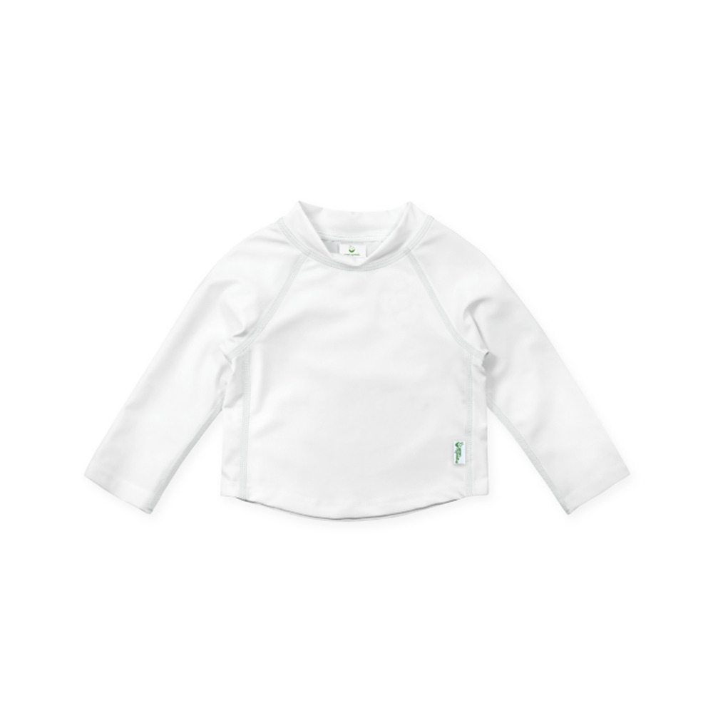 I Play Unisex White Long Sleeved Rash Guard Swim Shirt 6 Months 15839